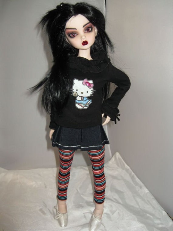 16 Mini MSD BJD OOAK Gothic Kitty doll Nabiya Fullset