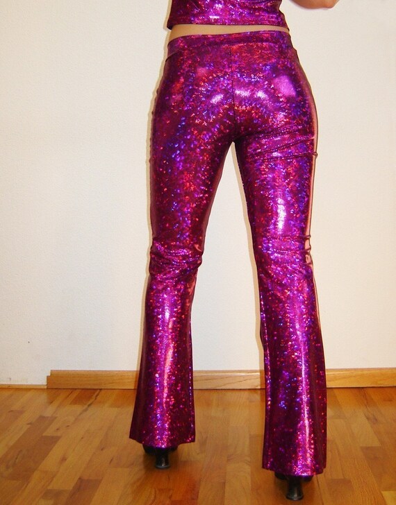 pink holographic pants