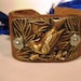 etched metal with bird recycled women's cuff leather jewelry bracelet