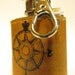 leather handprinted small flask custom initials compass