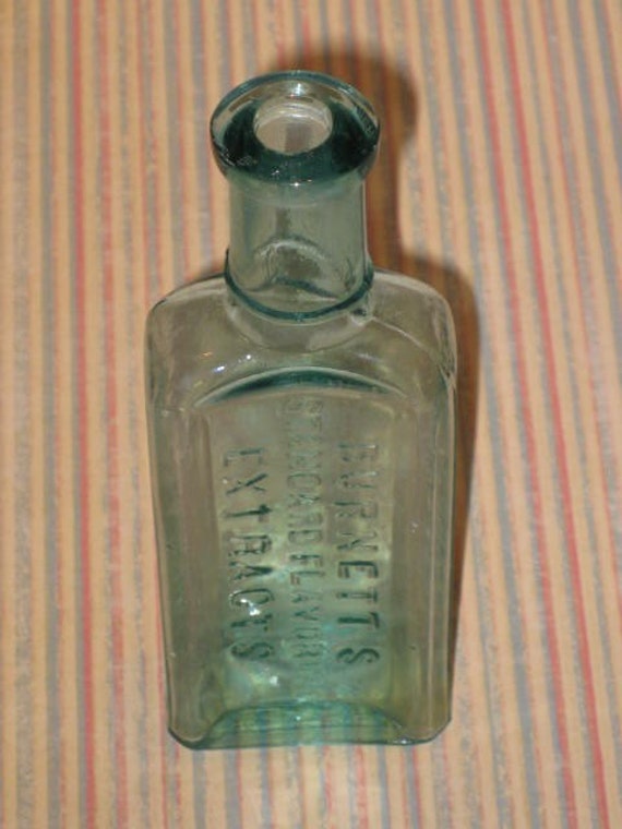 Vintage Flavoring Extract Aqua Bottle