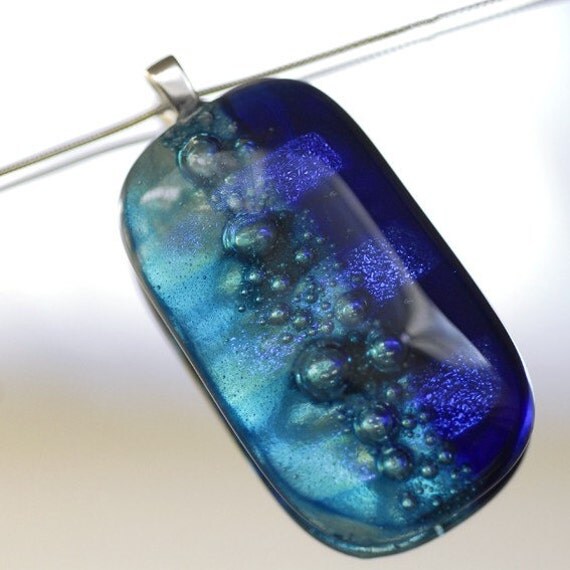 Fused Glass Pendant Necklace ROMANTIQUE Glass Fused Jewelry