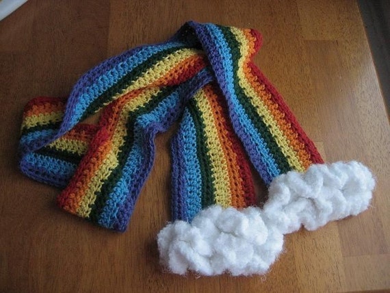 items-similar-to-rainbow-scarf-with-clouds-on-etsy