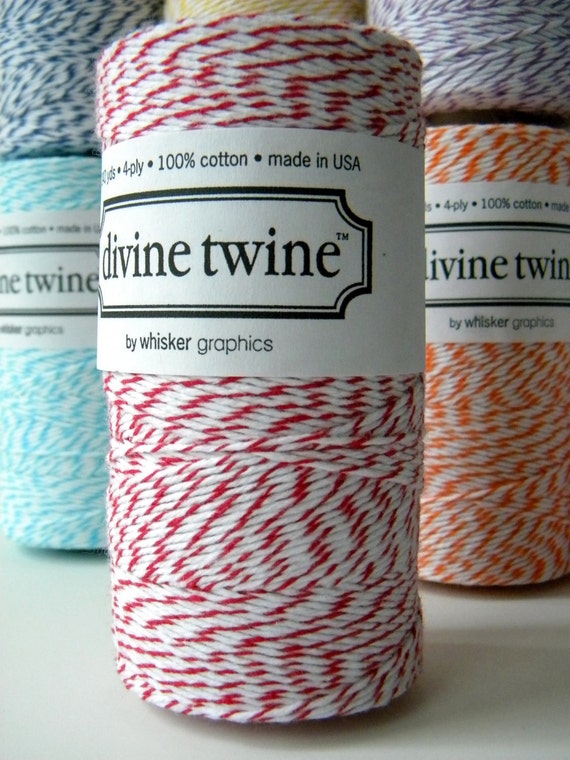 Red Baker's Twine, Divine, 240 Yards, 720 Feet, Cherry Il_570xn