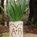 One small birch bark vase with free engraving, Natural