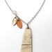 Birch bark tree and leaves necklace