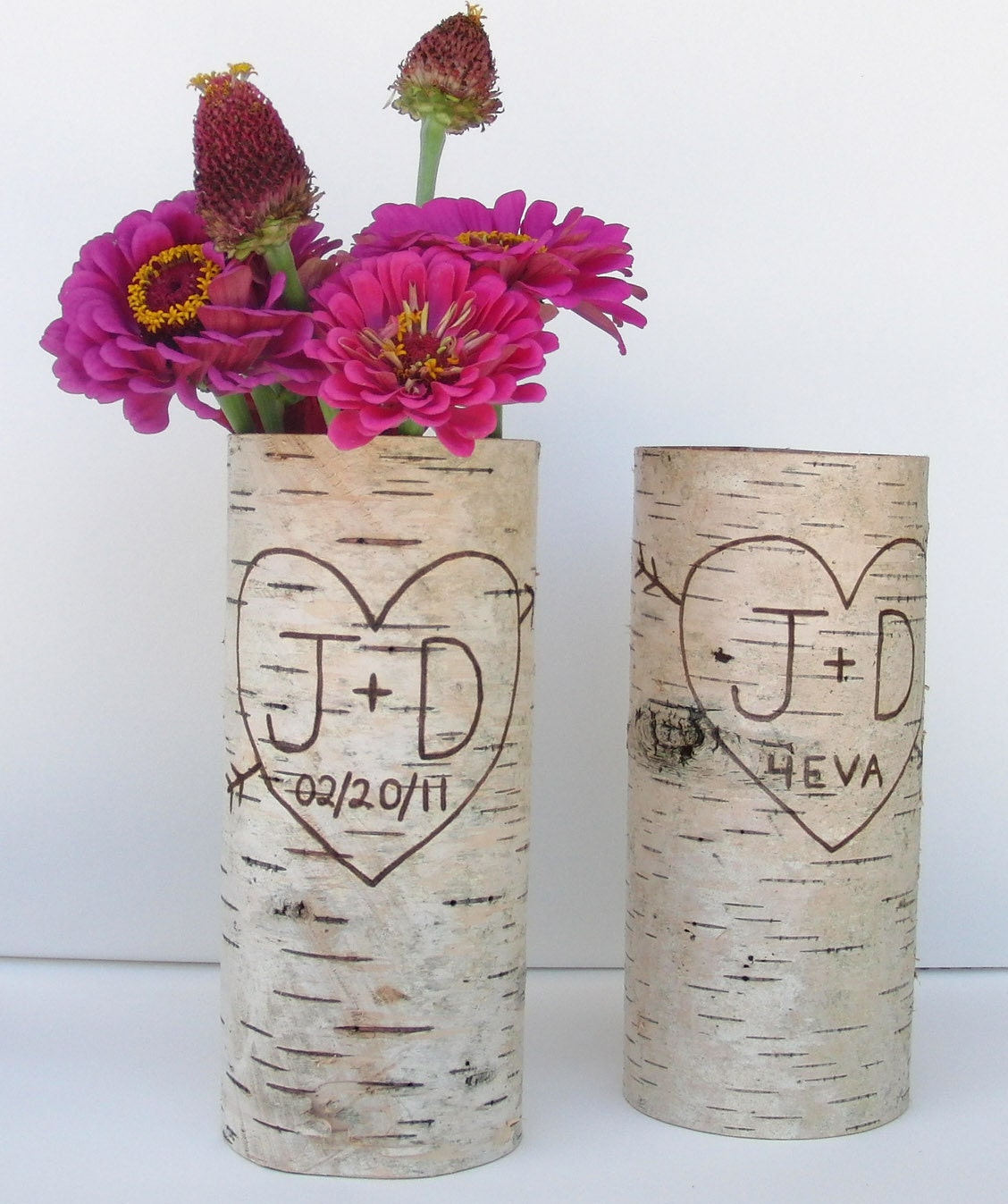 Two large birch bark vases Natural by bettula on Etsy