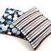 Boo Boo Bag, Kids Hot Cold Pack, Small Microwave Heat Pads or Ice Packs, rice flax, Set of Two, blue brown