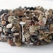 Earth Tones Stone Chip Cuff Bracelet, Hand Knit Bracelet, Brown Beadwork