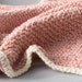 Organic Cotton Baby Blanket, Hand Knit Eco Kid, Pink and White, Soft and Natural, Eco Friendly Children