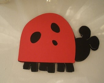 Cute Die Cut Red and Black Lady Bug ( Set of 6 )