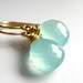 Surf ... Aqua Blue Chalcedony 14K Gold Filled Earrings