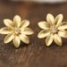 Daisy floral flower rose sunflower peony ivy lily rhinestone stud crystal simple everyday minimal minimalist gold silver plated wedding gift