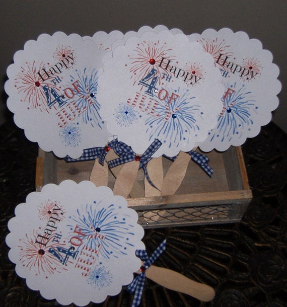 4th of July Party Fan Red, White, Blue - Set of 50