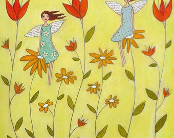 Flower Fairies Painting Art Print
