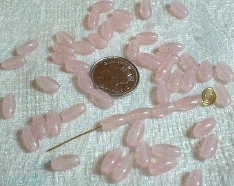 Czech Glass Beads, Rice, Pink, Marbled, 8mm X 4mm, 50 pcs