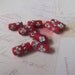 Lampwork Beads, Tube, Red with Flowers, 8 pcs. 17X7mm no.LWTP-005