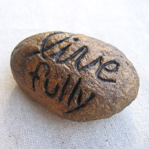 Paper Mache Rock Recycled Paper Mache Pulp with Words