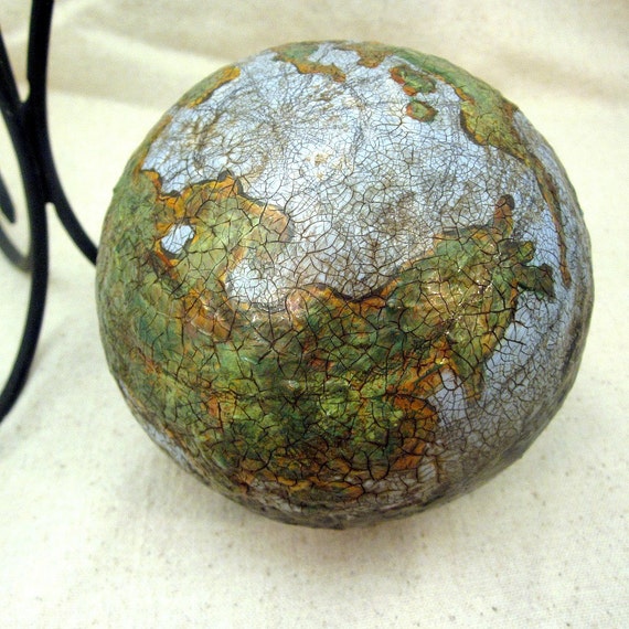 Rustic Earth Papier Mache Globe