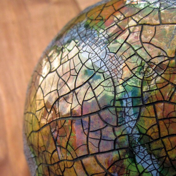 Paper Mache Globe Abstract Earth Sculpture and Recycled Art