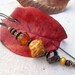 Beaded Handformed Black Wire Scarf Pin with Fall Colors, Ealie