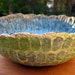 Paper Mache Bowl: Handmade Blue and Green Textured Papier Mache Dish, Modern Stash