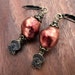 Earrings: Mottled Mauve Glass Dangles, Caprice