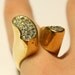 18K Gold Plated Abstract Cocktail Ring (Size 6)