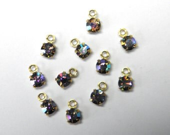 Sale! - Vintage Starlight Swarovski Crystal Rhinestone Charms (12) (S2)
