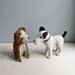 antique dog toy / straw stuffed brown dog