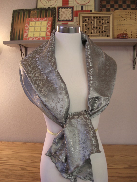 Evening Wrap One Shoulder Drape Silver Gray by JoLindsDesigns