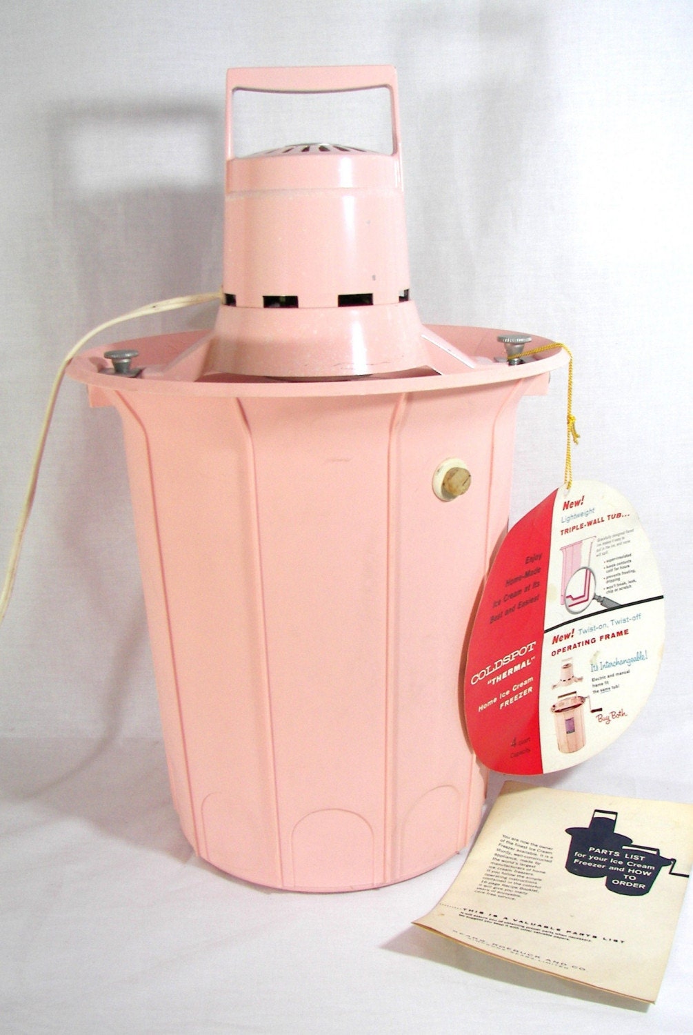 Vintage Ice Cream Maker Electric Model by Sears by ZellesAttic