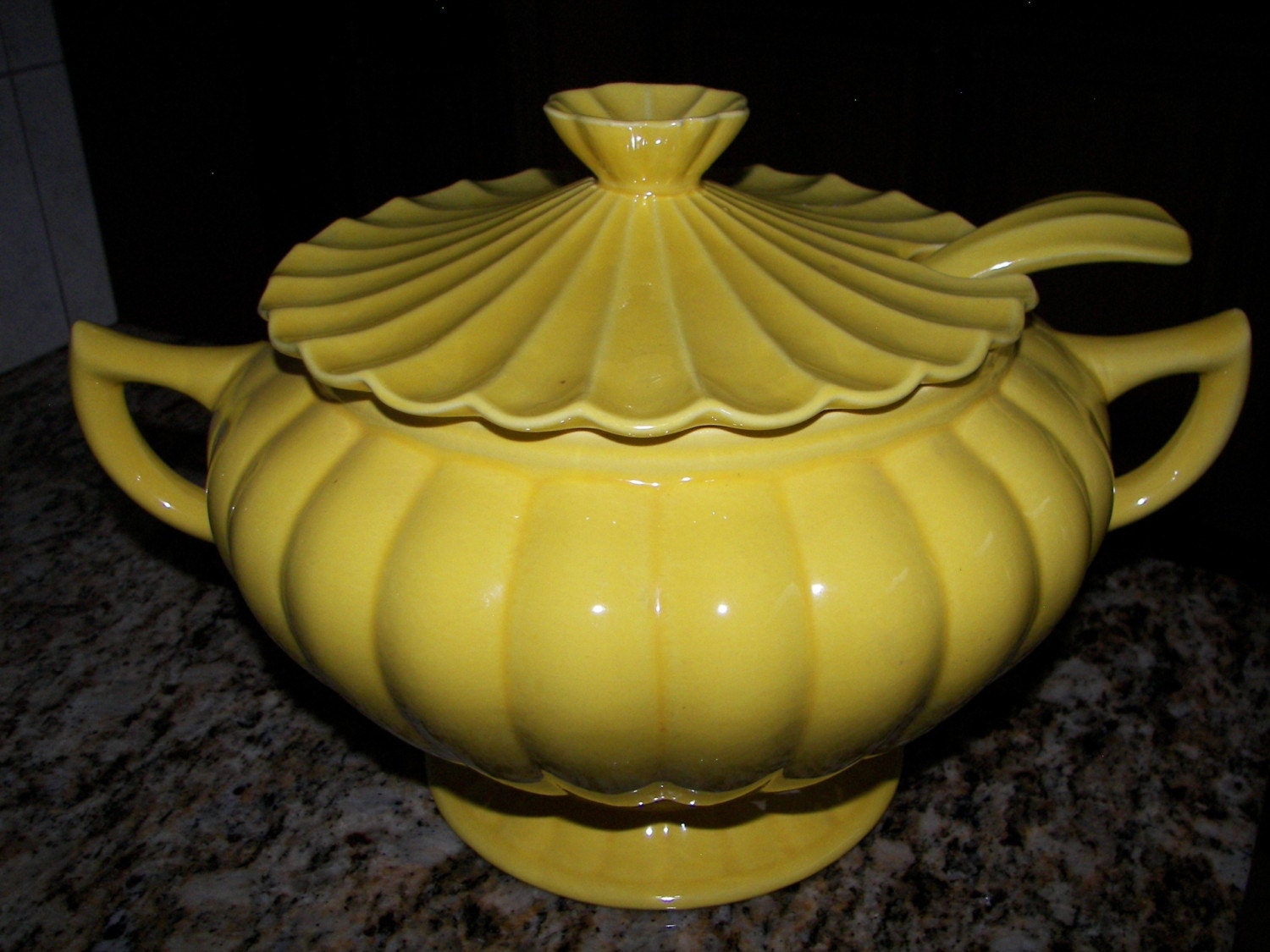 California Pottery 3 Piece Soup Tureen Yellow