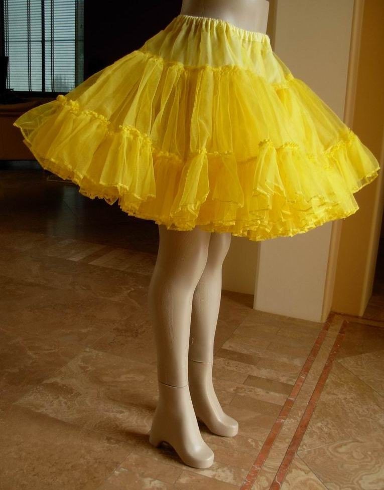 63 Yard Vintage Sunshine Yellow Nylon Net Crinoline Petticoat
