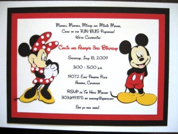 Mickey And Minnie Mouse Invitations 8