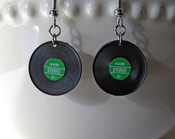 Vinyl Record Earrings, Album Jewelry, Music Jewelry, Music Teacher Gift