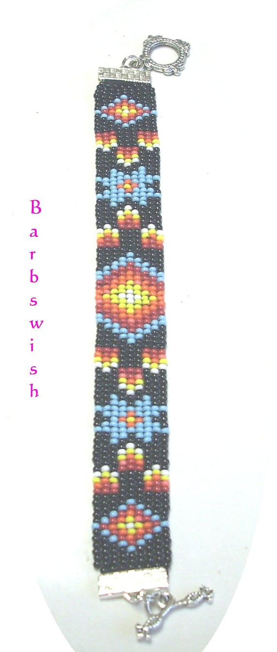Native American Style Handwoven Seed Bead Bracelet by Barbswish
