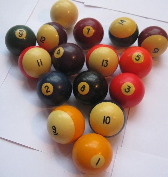 Vintage set of billiard pool balls by hopeandjoyhome on Etsy