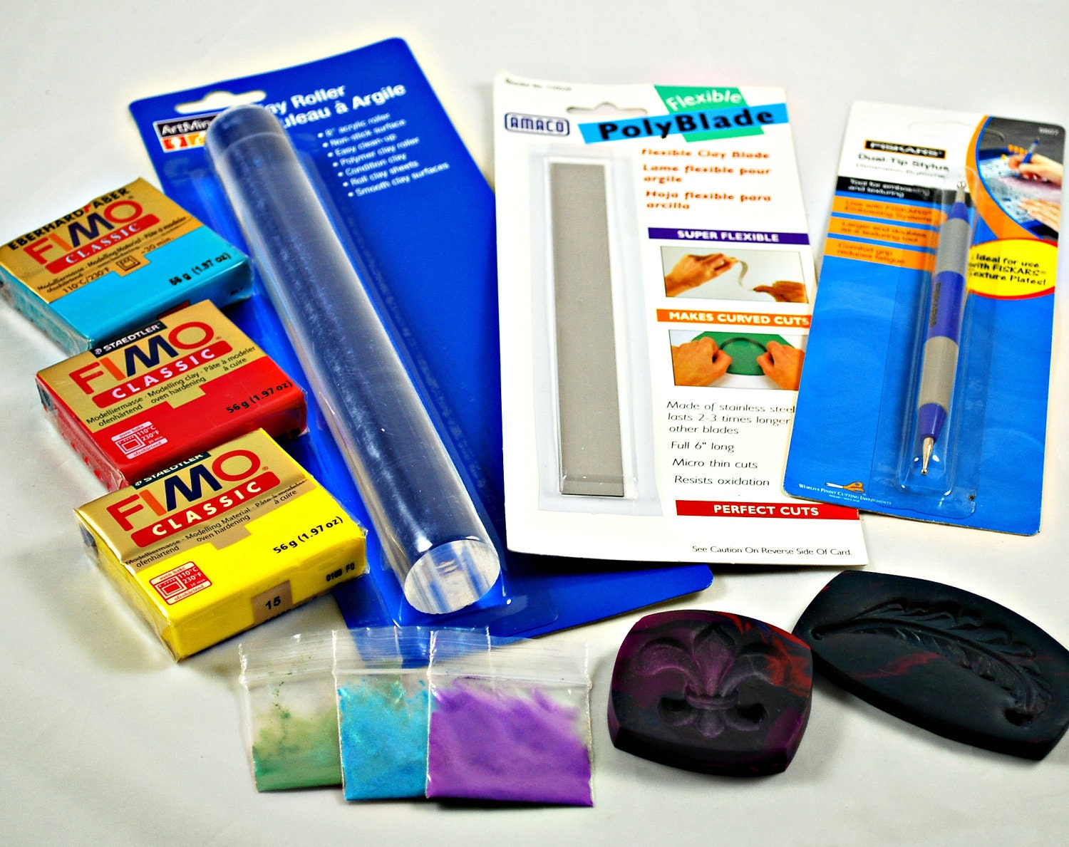 Polymer Clay Deluxe Starter Kit in Primary Colors Fimo Clay