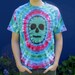 Green Zombie Skull Tie Dye Shirt, Size Youth Extra Large