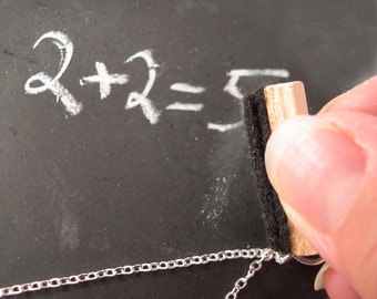 Tiny Working Chalk Eraser Necklace