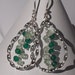 Green Onyx Quartz Twisted Hoop Sterling Dangle Earrings