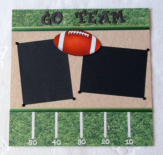 Football Two Page Premade Scrapbook Layout