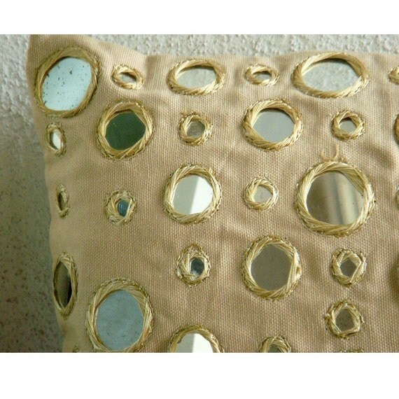 Handmade Beige Pillows Cover 16x16 Cotton Canvas