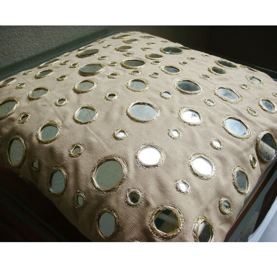 Handmade Beige Pillows Cover 16x16 Cotton Canvas