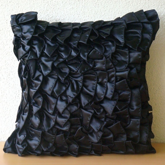 Decorative Pillow Covers Accent Pillow Couch Bed Sofa 16x16 Inch Black ...