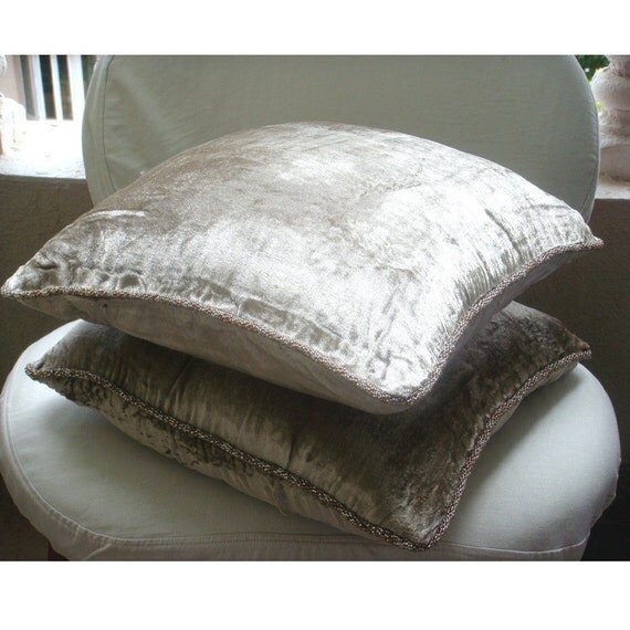 Pearl Shimmer Euro Sham Covers 26x26 Inches Velvet Euro