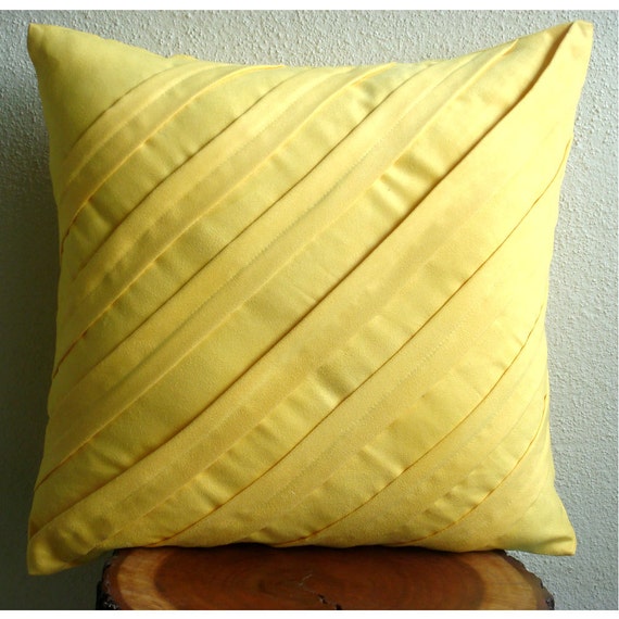 thehomecentric - Contemporary Yellow - Throw Pillow Covers - 20x20 Inches Suede Pillow Cover in ...