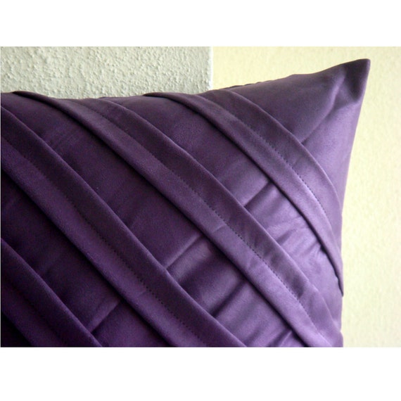 Handmade Purple Pillows Cover 16x16 Faux Suede