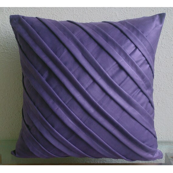 Handmade Purple Pillows Cover 16x16 Faux Suede